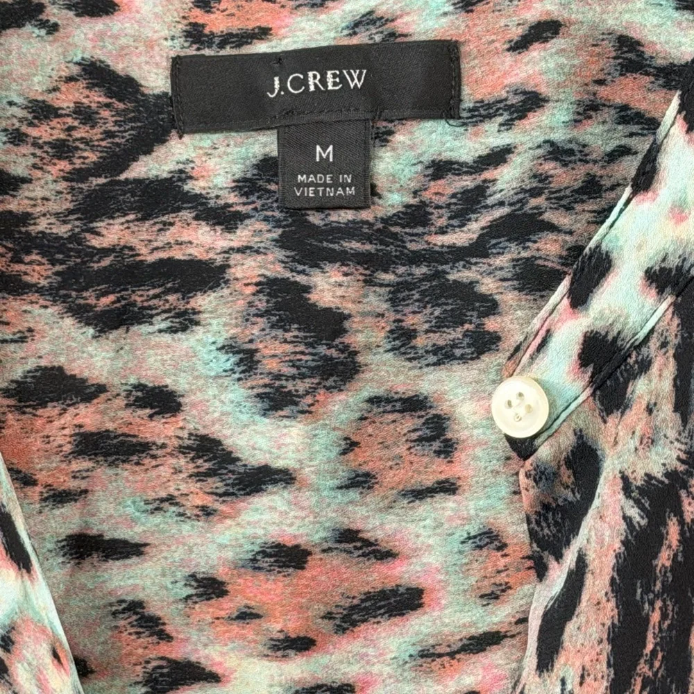 J.Crew Multicolor Leopard Print Blouse Women’s M